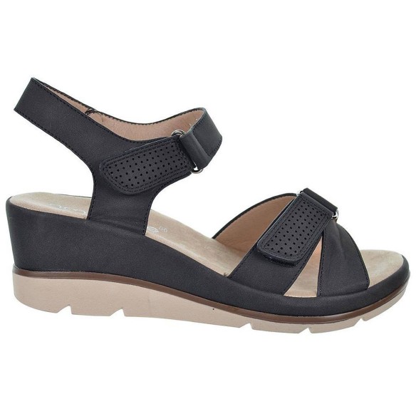 23533 Amarpies Sandalia sintético. Velcro en empeine y pulsera lateral. Planta confort. Plataforma de 5´5cm. con suela de caucho