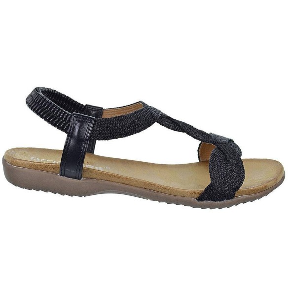 23572 Amarpies Sandalia textil y sintético y talón elástico, plantilla confort y suela de goma muy ligera y flexible.