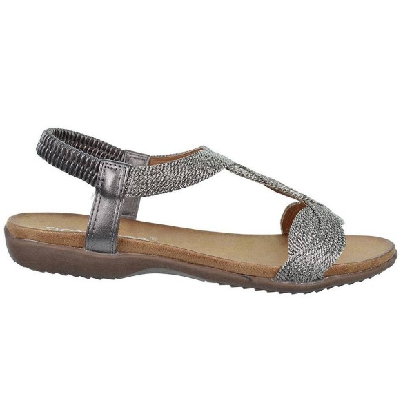 23572 Amarpies Sandalia textil y sintético y talón elástico, plantilla confort y suela de goma muy ligera y flexible.