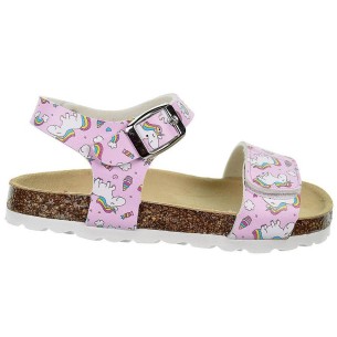 2347 Crecendo Sandalia Bio sintética. Velcro en empeine y hebilla regulable en pulsera. Planta bio en piel serraje y suela 2