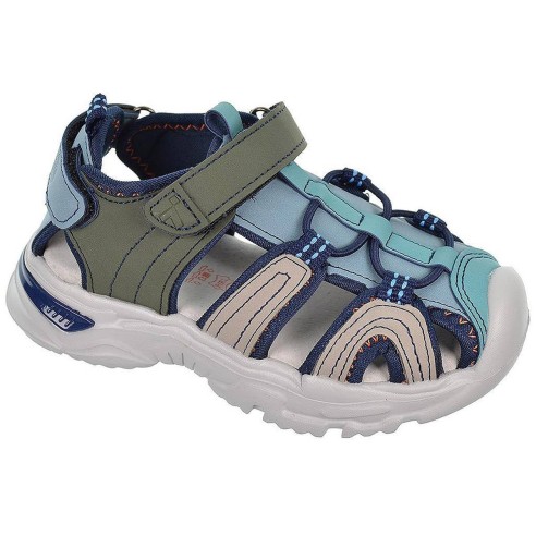 2337 Crecendo Sandalia sintética y textil. Forro textil. Plantilla acolchada en piel. Velcro en empeine y talón.